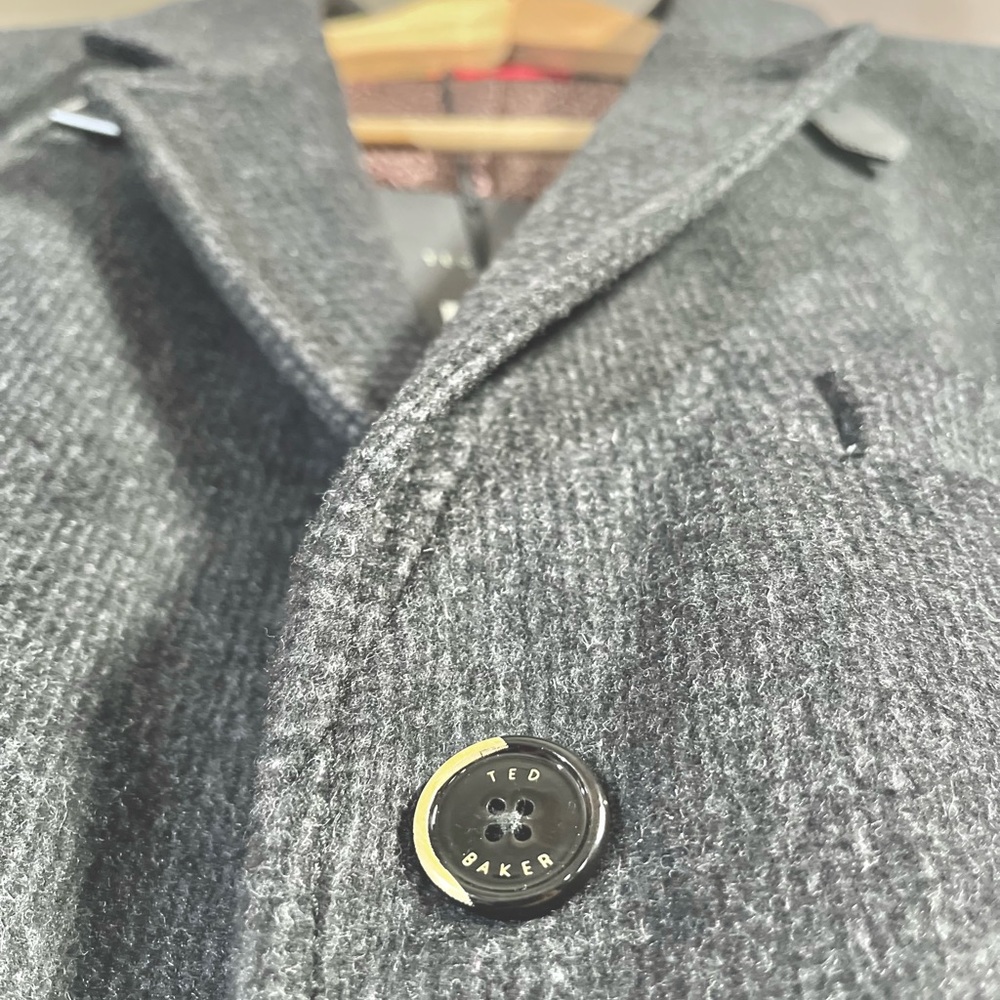 NWT Tall Men’s Ted Baker London Designer Wool 3 Quarter Length Coat Size 2XL - Picture 4 of 10